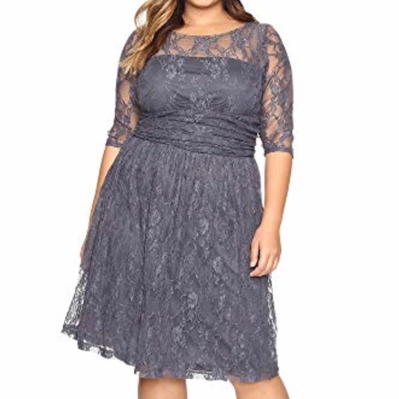 Kiyonna Dresses & Skirts - Gray lace dress, Kiyona brand, size plus 3